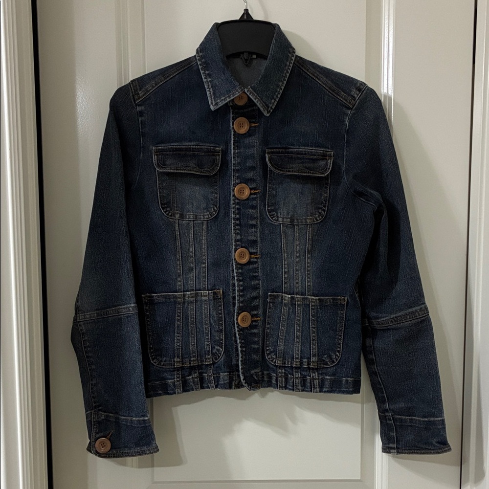 Tulle Denim Jacket with buttons